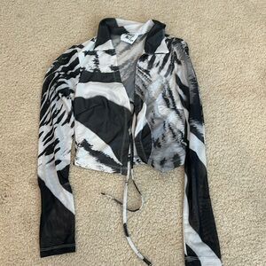 Sheer Black and White Princess Polly Top